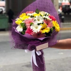 Cipsolu Renkli Gerbera Buketi